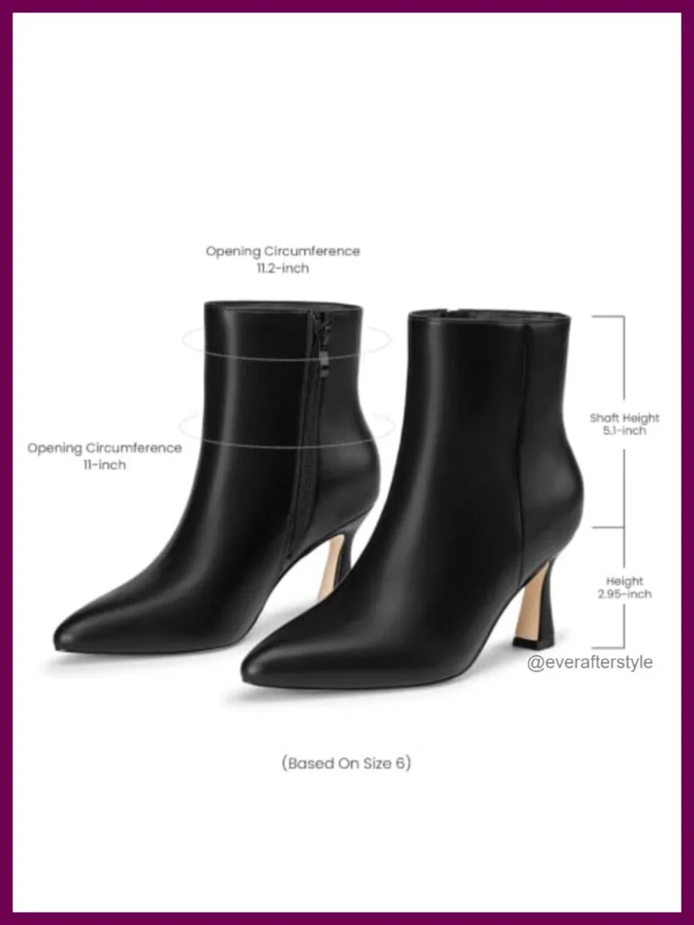 Women's Pointed Toe Stiletto Heel Ankle Boots with Side Zippers, PU Leather